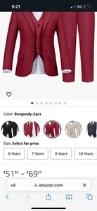 Kids Tuxido Set Of 4 Suit 6t - Picture 1 of 5