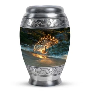Peacock Urn Human Ashes Adult Male, Memorial Urn Ashes, 10 Inch - Picture 1 of 7
