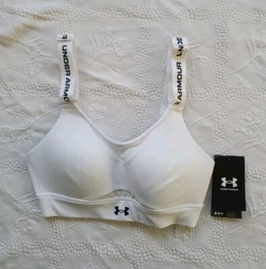 UNDER ARMOUR WOMEN'S INFINITY HIGH IMPACT FITTED SPORTS 2.0 BRA. WHITE~XS A-C/TP - Picture 1 of 15