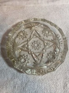 Anchor Hocking Glass Round Vintage Ashtray Star of David 8” - Picture 1 of 11
