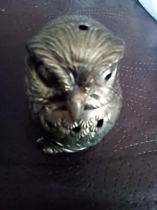Vintage Brass Owl Incense Burner 3.5" Figurine Japan Home Decor Candle Holder - Picture 1 of 7