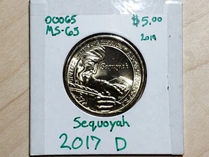 2017 D Native American Dollar Sequoyah 00065 - Picture 1 of 2