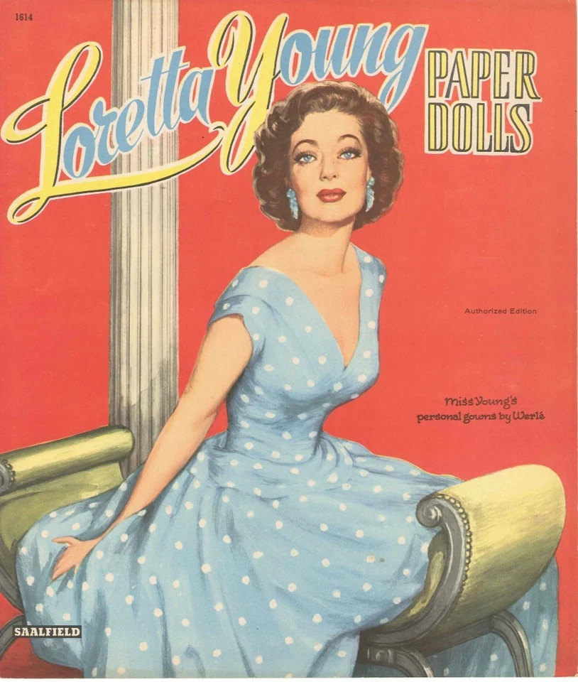 VINTAGE UNCUT LORETTA YOUNG PAPER DOLLS ORG SZ HD~LASER REPRODUCTION~LO PRI~H