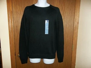 NEW MEN'S BASIC EDITIONS BLACK SWEATER CREW NECK SIZE SMALL MSP $24.99 - Picture 1 of 5