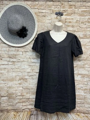 Original Nicole Miller Black Linen Short Sleeve Dress Size M - NWT - Image 1 of 4
