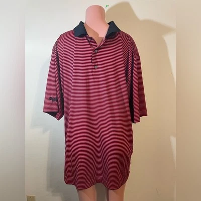 FootJoy FJ Hombre XXL Polo de Golf Rojo Negro Rayas Elastizado Rendimiento Camisa Foto 1 de 4