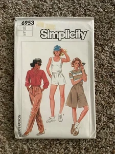 Simplicity SEWING PATTERN 6953 Misses PANTS SHORTS CULOTTES Size 10 UNCUT - Picture 1 of 3