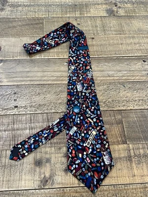 Corbata de Colección Nicole Miller Novedad Seda Farmacia Medicina Tema Corbata 1996 54” Foto 1 de 4