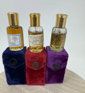 Lot of 3 Mini Perfumes With Velvet Boxes J&S Bahrain & Arabian Perfumery - Picture 1 of 10