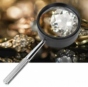 Magnifying Glass Lens 35X High Power Magnifier Non-Slip Handle for Coins Jewelry - Picture 1 of 7