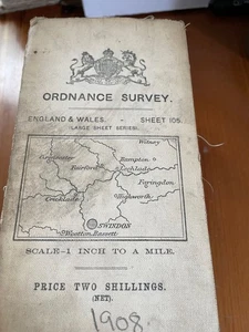 ORDNANCE SURVEY MAP - 1 INCH TO A MILE - SHEET 105 - SWINDON - 1908 - Picture 1 of 1