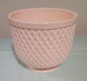 Napco Ceramics Shabby Pale Pink Milk Glass Jar Planter Glassware - Imagen 1 de 3