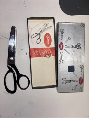 Vintage Clauss Dressmaker's Pinking Shears No. 4 Chrome Plated Scissors USA - Image 1 of 4