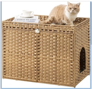 Lettiera per Gatti Recinto con Tappetino 30,3 x 18,3 x 24,4 Pollici Grande Spazio Casetta per Gatti - Foto 1 di 7