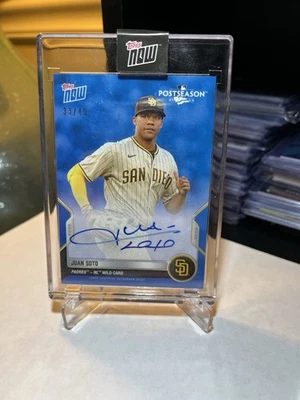 2022 Topps Now San Diego Padres Juan Soto PostSeason BLUE Autograph /49 - Image 1 of 2