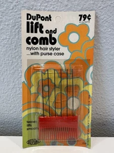 VINTAGE *NEW* 70's Red DuPont Lift and Comb Nylon Hair Styler w/Case - Picture 1 of 3