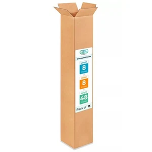 Tall Moving & Shipping Boxes 8"L x 8"W x 48"H (15-Pack) - Extra Strength 200 ... - Picture 1 of 7