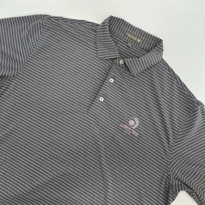 Peter Millar Herren grau pink gestreift Sommer Komfort Performance Golf Polo Large - Bild 1 von 12