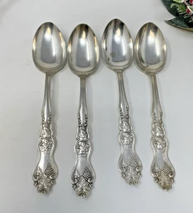 4 MOSELLE Grape and Leaf Table Spoons American Silver Co 1906-1956 Silverplate - Picture 1 of 9