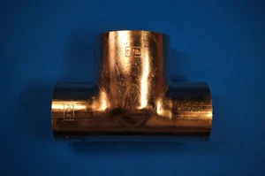 HVAC Copper Fitting Reducing Tee 1-5/8" x 1-5/8" x 2-1/8" ID - Picture 1 of 5
