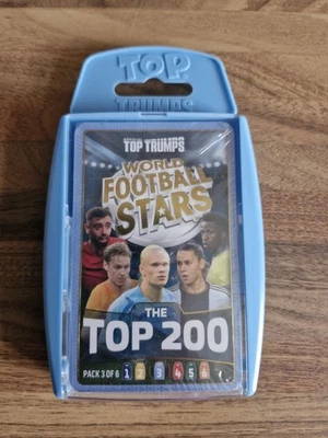 World Football Stars Top 200 Top Trumps Pack 3 Card Game 2 Players Kids Aged 6+ - Image 1 of 3