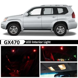 19x Red Interior + License Plate LED Light Package Kit Fit 2004-2009 Lexus GX470 - Bild 1 von 8