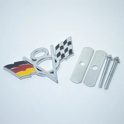 V8 Alemania DE Bandera Cromo Metal Parrilla Frontal Parrilla Emblema Insignia Para BMW Mini Foto 1 de 4