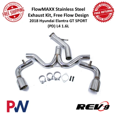 REV9 FlowMAXX Steel Exhaust Kit Free Flow Design For 2018 Hyundai Elantra GT L4 - Image 1 of 4