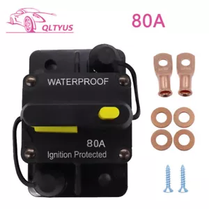 80A Circuit Breaker for Boat Trolling Motor Marine Inline Fuse W/Manual Reset - Picture 1 of 5