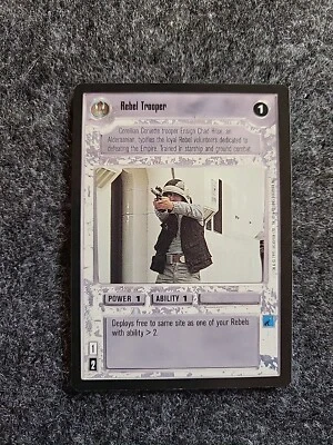 Decipher Inc - Star Wars "REBEL TROOPER" 1995 CCG Trading Card - Black - Image 1 of 2