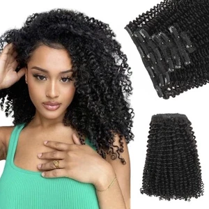 Kinky Curly Clip in Hair Extensions Echthaar Extensions Clip in Echthaar Ext - Bild 1 von 7