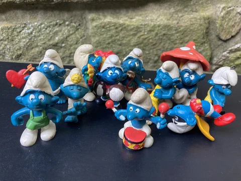 Vintage 1970’s/1980’s Smurfs Peyo Schleich Mini PVC Figures Lot Of 11 Cover