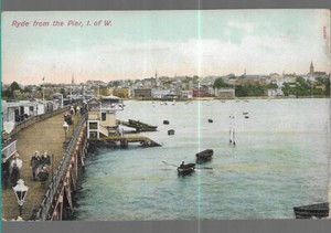 SCARCE OLD POSTCARD - RYDE FROM THE PIER - RYDE - ISLE OF WIGHT 1915