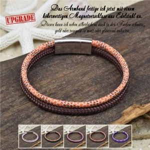 ❦ Armband LUCIE | Segeltau & Paracord | 4 mm | Surfer | Magnetverschluss | 02 ❦ - Bild 1 von 8