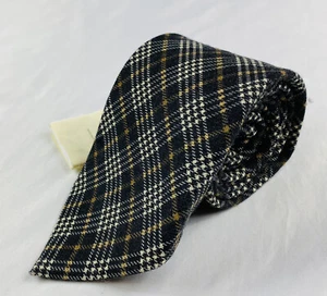 Borrelli Napoli Pure Wool Black Brown White Checked Tie 3.25 in NWT - Picture 1 of 3