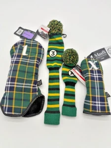 Maxfli Vintage Collection grün gelb kariert Hybrid Golfschläger Kopfbedeckungen, NEU! - Bild 1 von 4