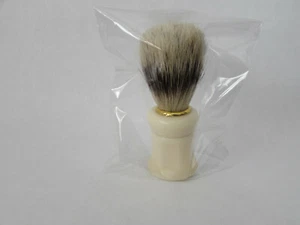 All Natural Boar Bristle Shave Shaving Brush Ivory Colored Plastic Handle - Picture 1 of 3