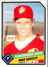 1989 TCMA Albuquerque Dukes Mike Hartley #4 Albuquerque Dukes Baseball Card