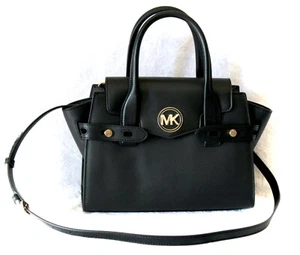 MICHAEL KORS Damen Tasche Bag CARMEN MD FLAP  SATCHEL schwarz VEGAN NEU - Bild 1 von 10