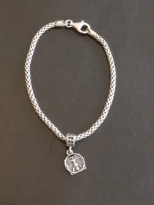 Einzigartiges Sterlingsilber 925 Tedora Netz Armband mit Charm - Bild 1 von 10