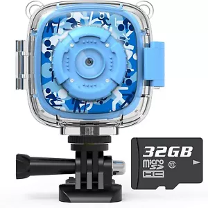 AKAMATE Kids Action Camera Waterproof Video Digital Children Cam 1080P HD Sports - Picture 1 of 9