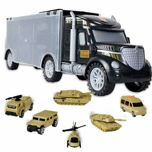 Transportista de transporte militar con 6 autos del ejército - Imagen 1 de 6