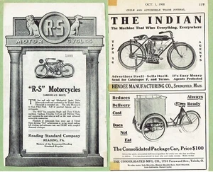 MOTORCYCLES ~ Lot of Vintage Advertisement Reproductions - Bild 1 von 2