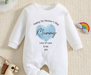 Personalised My First Mother's Day Baby Rompersuit - Baby First Mothers Day top