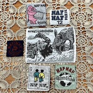 Vintage Naf Naf Paris Clothing Apparel Tags Patches Lot of 6 - Picture 1 of 2