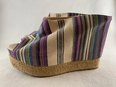 Tacones de cuña retro coloridos con puntera abierta Chinese Laundry para mujer US 8 Z Keep Going Foto 1 de 4