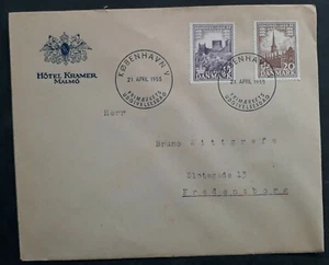 1955 Denmark Kingdom of Denmark Anniv FDC ties 2 Stamps cd Copenhagen - Picture 1 of 2