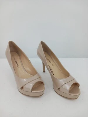 Zapatos de salón 31Audrey Brooke para mujer charol EE. UU. 6,5 bronceado punta abierta plataforma boda Foto 1 de 4