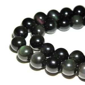 Rainbow Obsidian Smooth Round Beads 4mm 6mm 8mm 10mm 12mm 15.5" Strand - Picture 1 of 6
