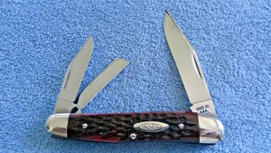 Case 1975 Unused 5 Dot 6380 Beautiful Red Bone Carpenter's Whittler Knife - Picture 1 of 18